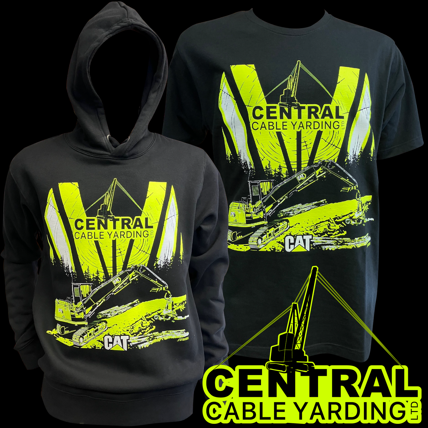 Custom Chevron Design Package (coloured ink on black garments) -- Enquire for a quote.