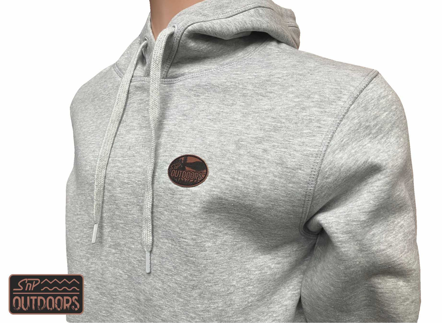 SnP Outdoors Fishing Hoodie - Heather Grey with Snapper