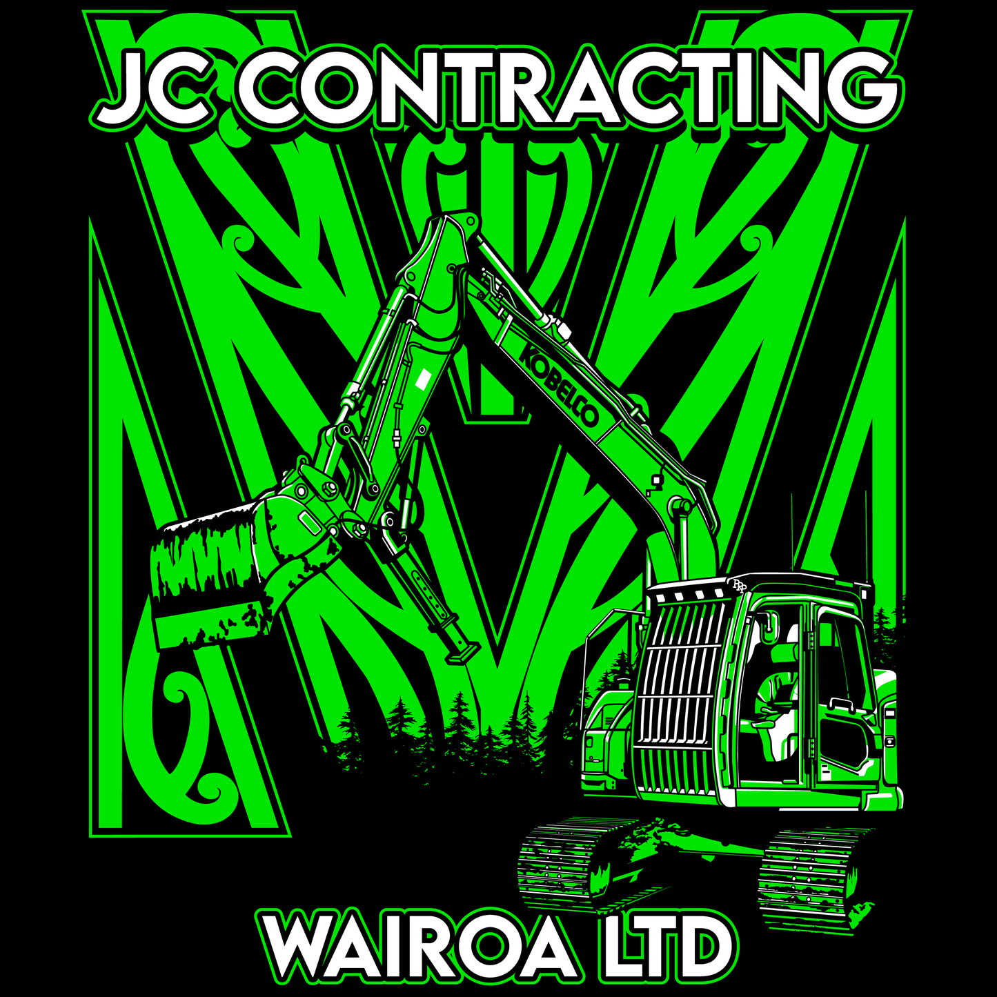 Custom Chevron Design Package (coloured ink on black garments) -- Enquire for a quote.