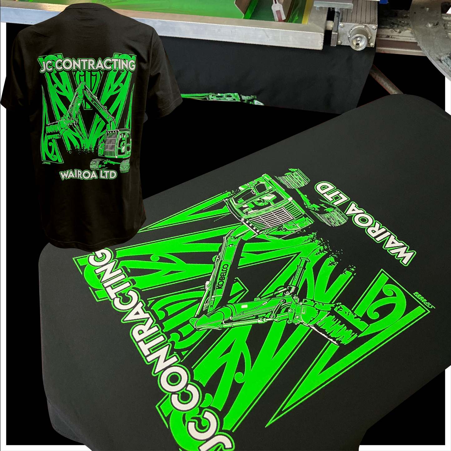 Custom Chevron Design Package (coloured ink on black garments) -- Enquire for a quote.