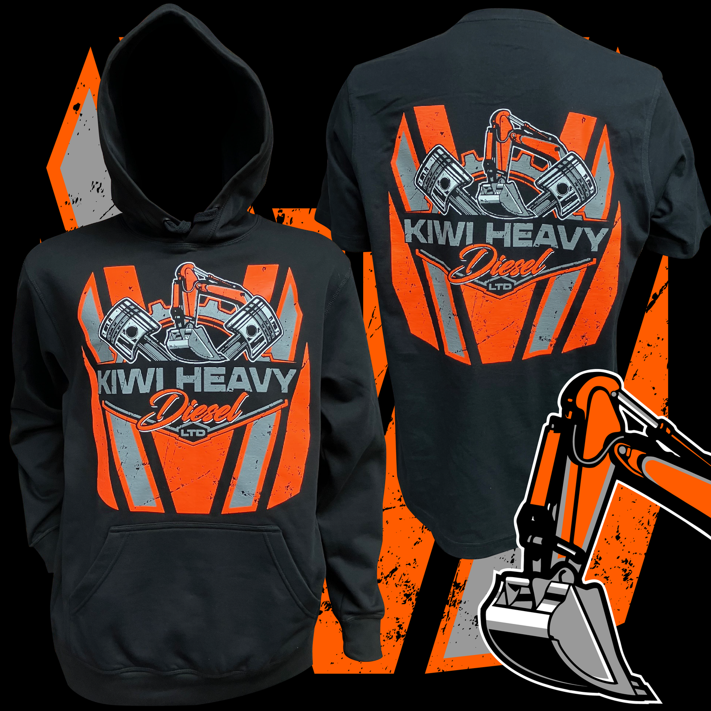Custom Chevron Design Package (coloured ink on black garments)  --  Enquire for a quote.