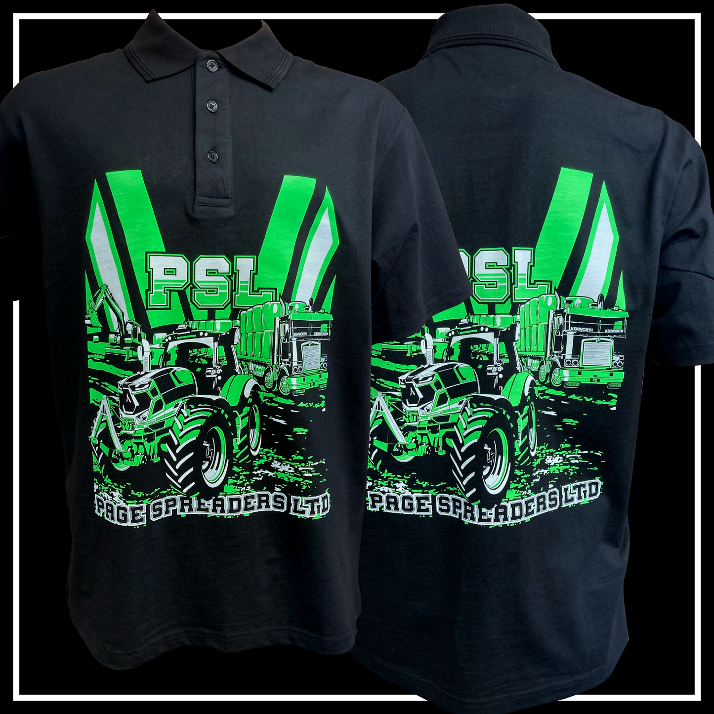 Custom Chevron Design Package (coloured ink on black garments) -- Enquire for a quote.