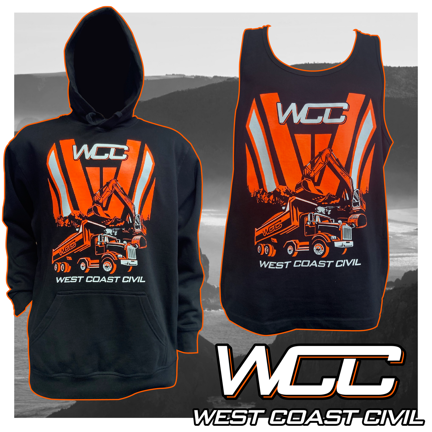 Custom Chevron Design Package (coloured ink on black garments) -- Enquire for a quote.