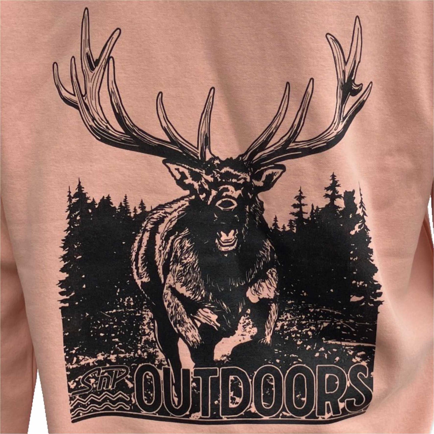 SnP Outdoors Hunting Hoodie - Dusty Rose with Black Stag