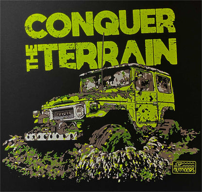 SnP Outdoors Conquer the Terrrain 4x4 tee - Fluoro yellow FJ40