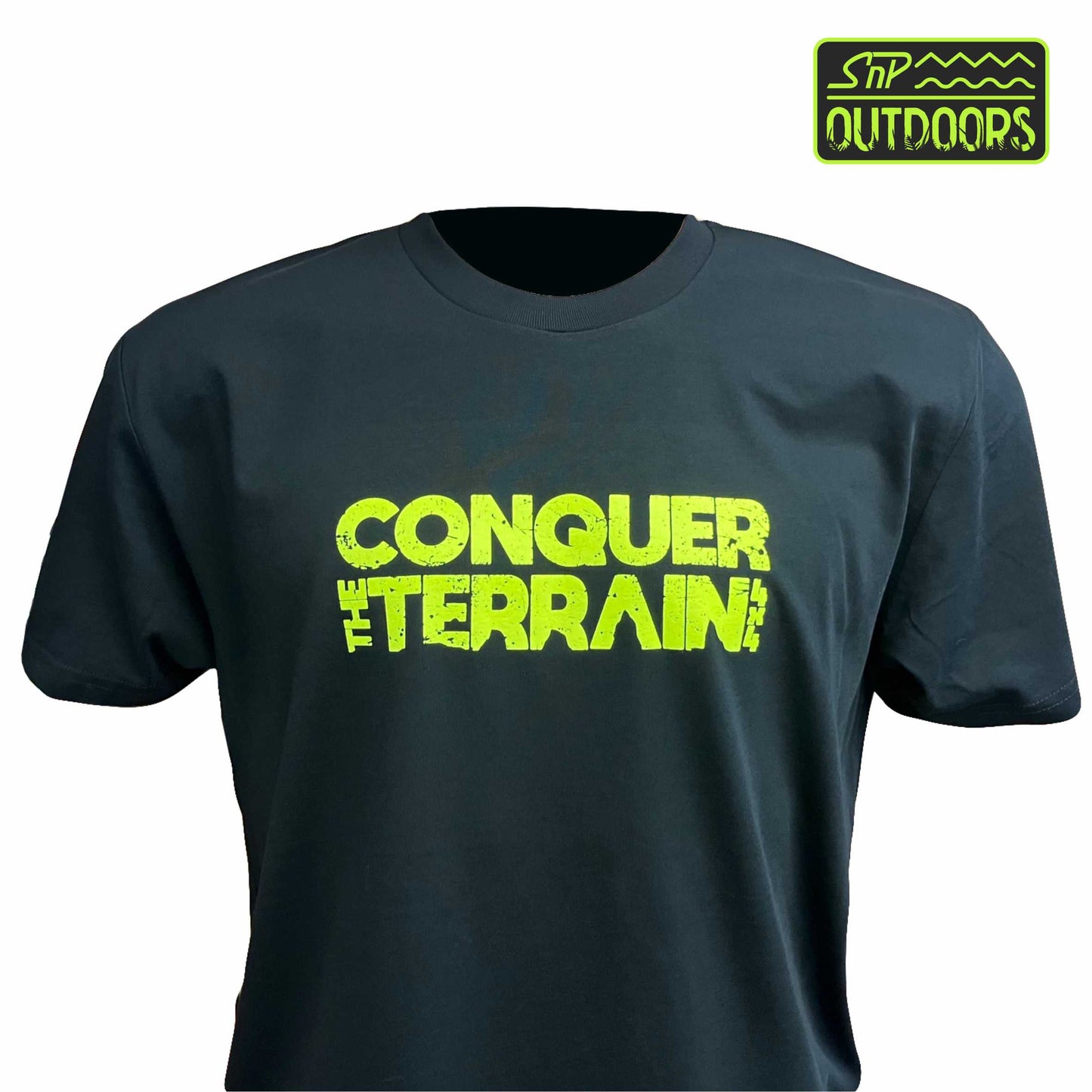 SnP Outdoors Conquer the Terrrain 4x4 tee - Fluoro yellow FJ40