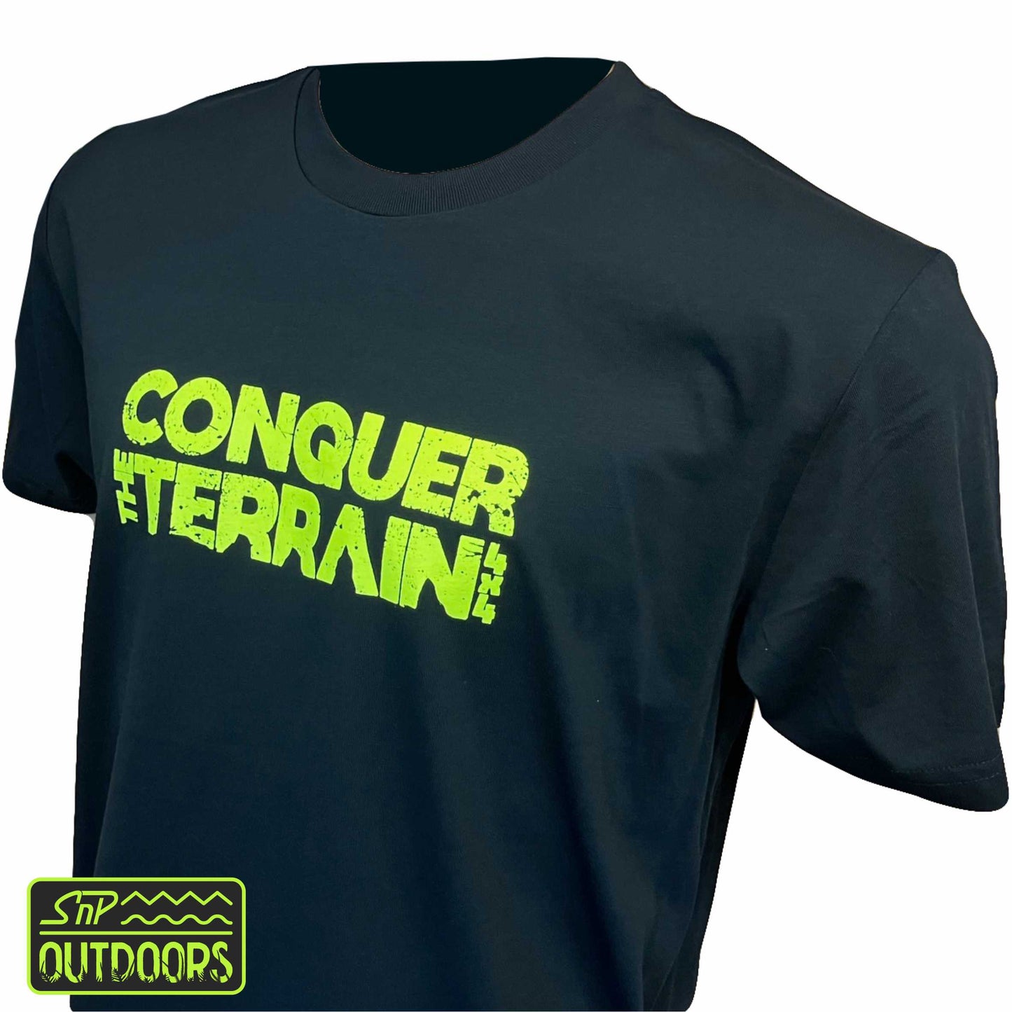 SnP Outdoors Conquer the Terrrain 4x4 tee - Fluoro yellow FJ40