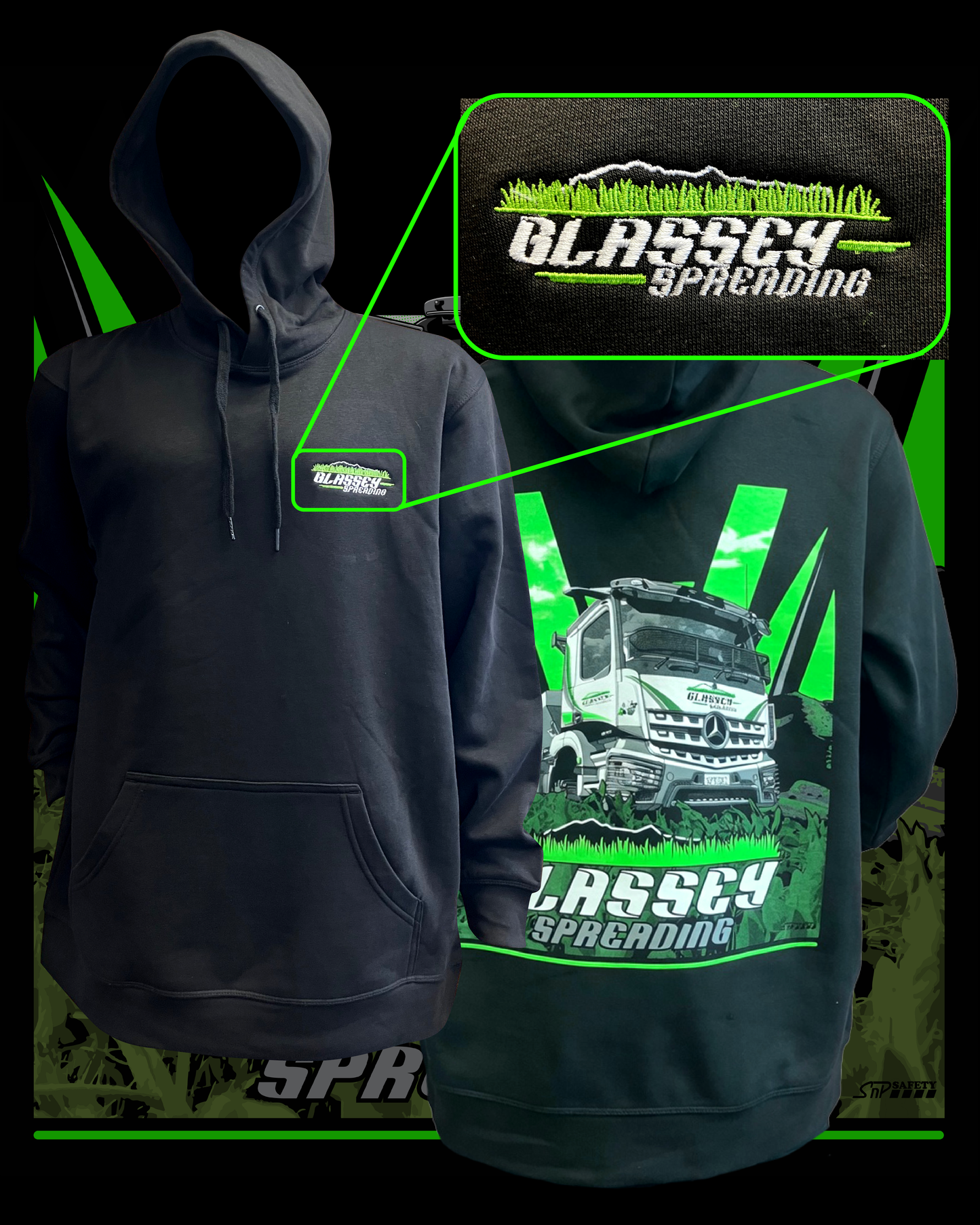 Custom Chevron Design Package (coloured ink on black garments)  --  Enquire for a quote.