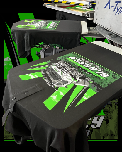 Custom Chevron Design Package (coloured ink on black garments)  --  Enquire for a quote.