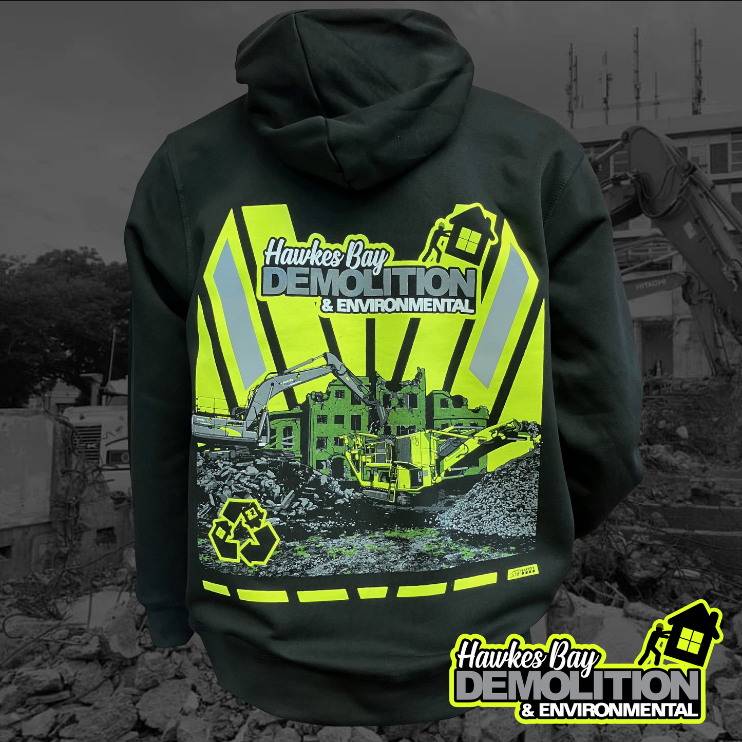 Custom Chevron Design Package (coloured ink on black garments)  --  Enquire for a quote.