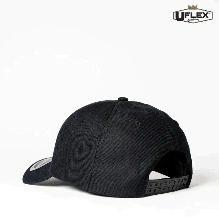 Supra - 3D Embroidered - UFlex Curve Peak Cap - BLACK