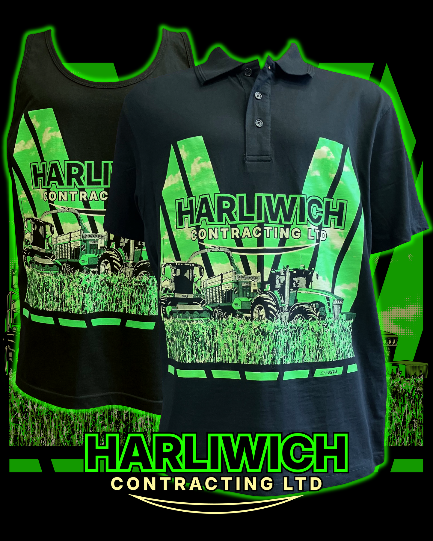 Custom Chevron Design Package (coloured ink on black garments)  --  Enquire for a quote.
