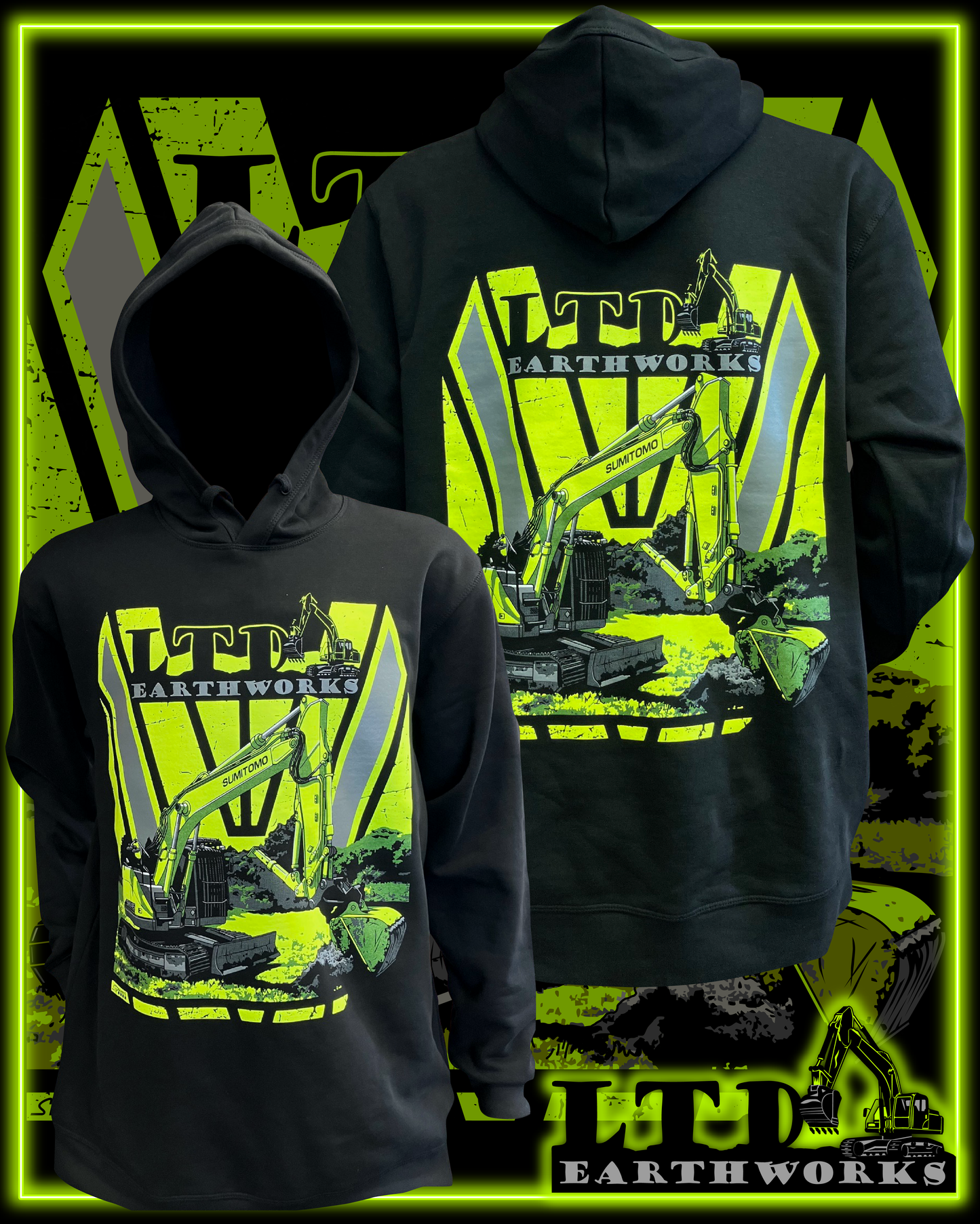 Custom Chevron Design Package (coloured ink on black garments)  --  Enquire for a quote.