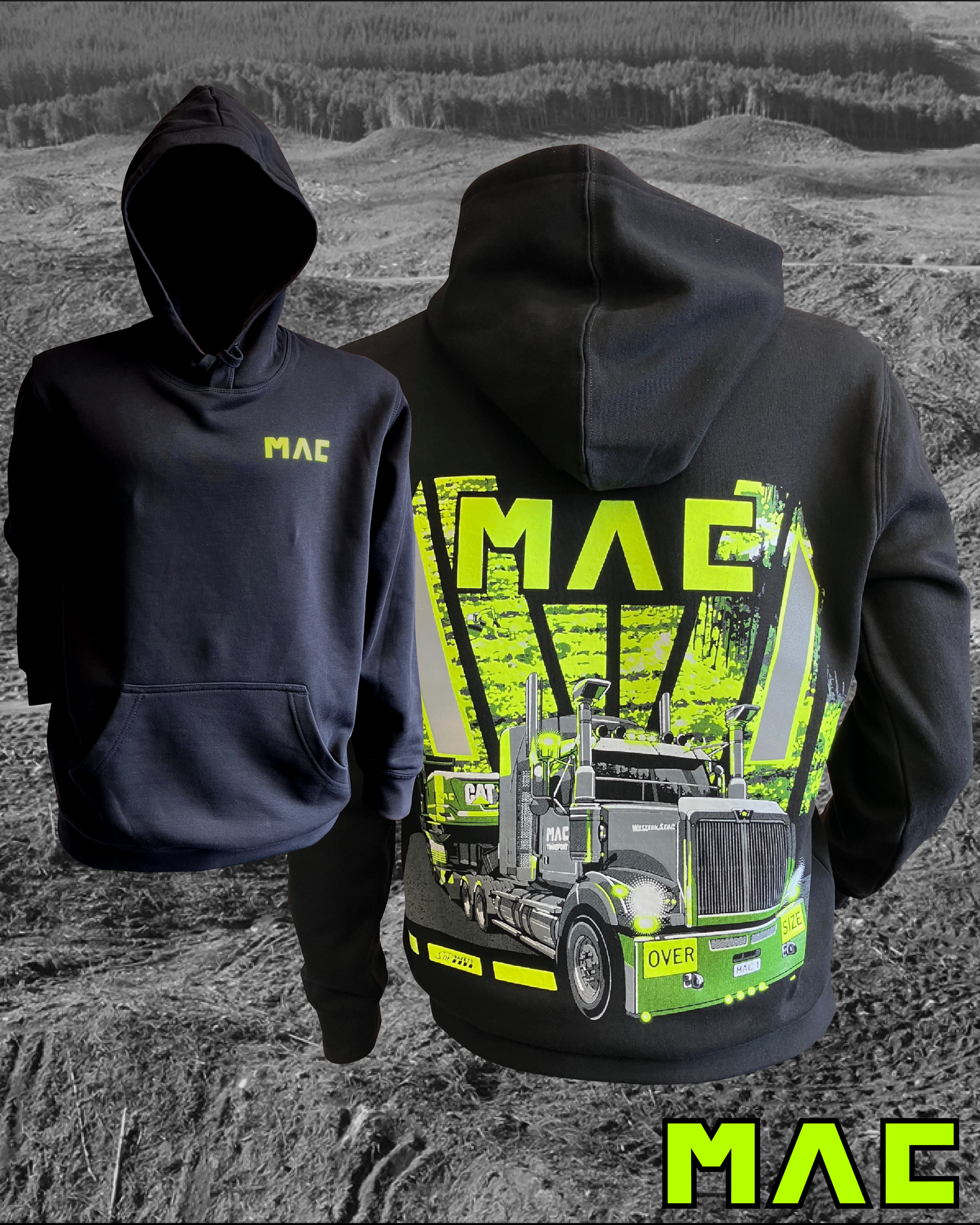 Custom Chevron Design Package (coloured ink on black garments)  --  Enquire for a quote.