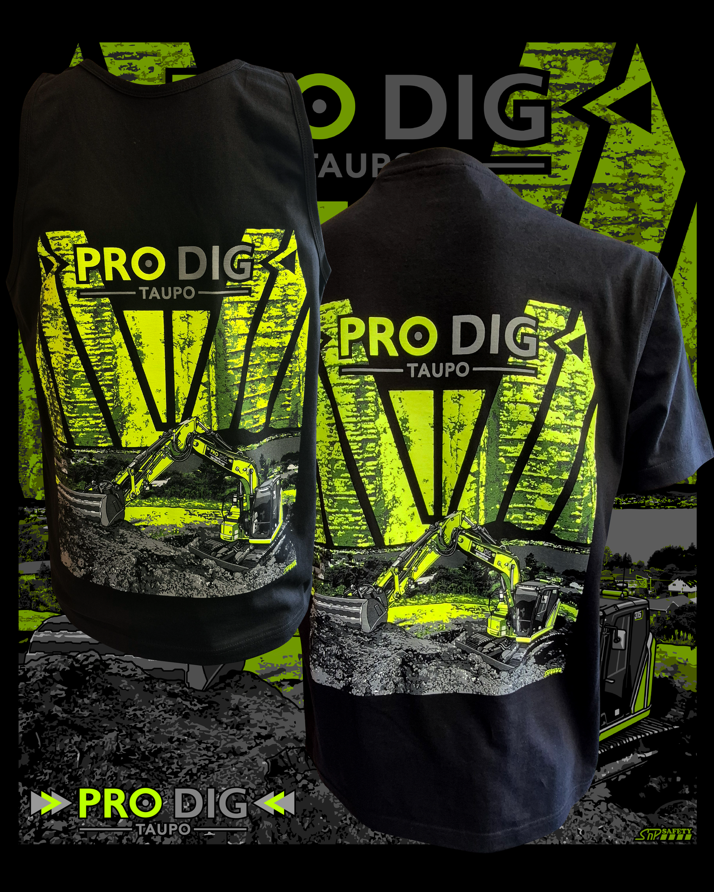 Custom Chevron Design Package (coloured ink on black garments)  --  Enquire for a quote.