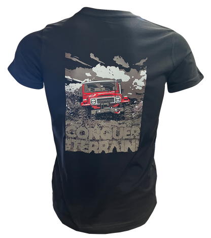 Kids Conquer the Terrain 4x4 Red Toyota FJ40 tee