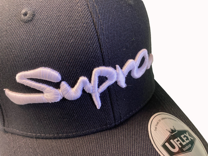 Supra - 3D Embroidered - UFlex Curve Peak Cap - BLACK