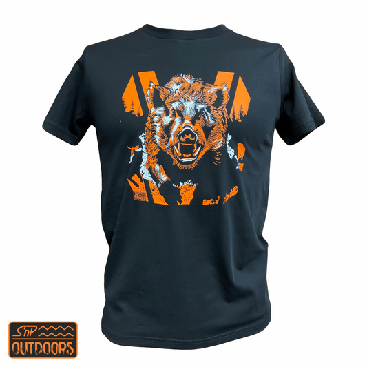 SnP Outdoors Kids Hi-Vis Style Hunting tee - Orange Boar