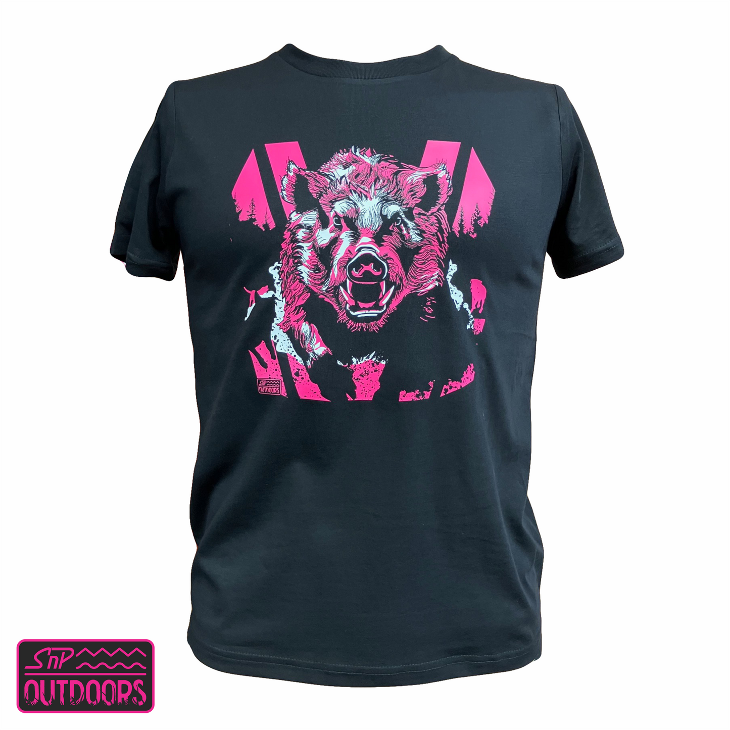 SnP Outdoors Kids Hi-Vis Style Hunting tee - Pink Boar