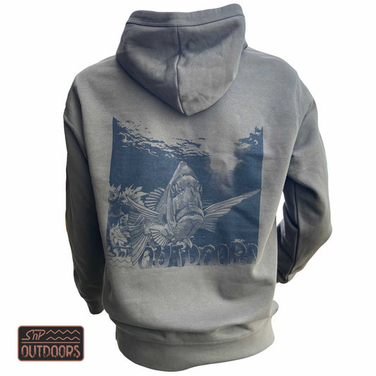 SnP Outdoors Fishing Hoodie - Smoke with Snapper