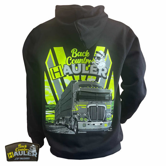 SnP Safety Custom Hi-Vis - Back Country Hauler Trucking Hoodie