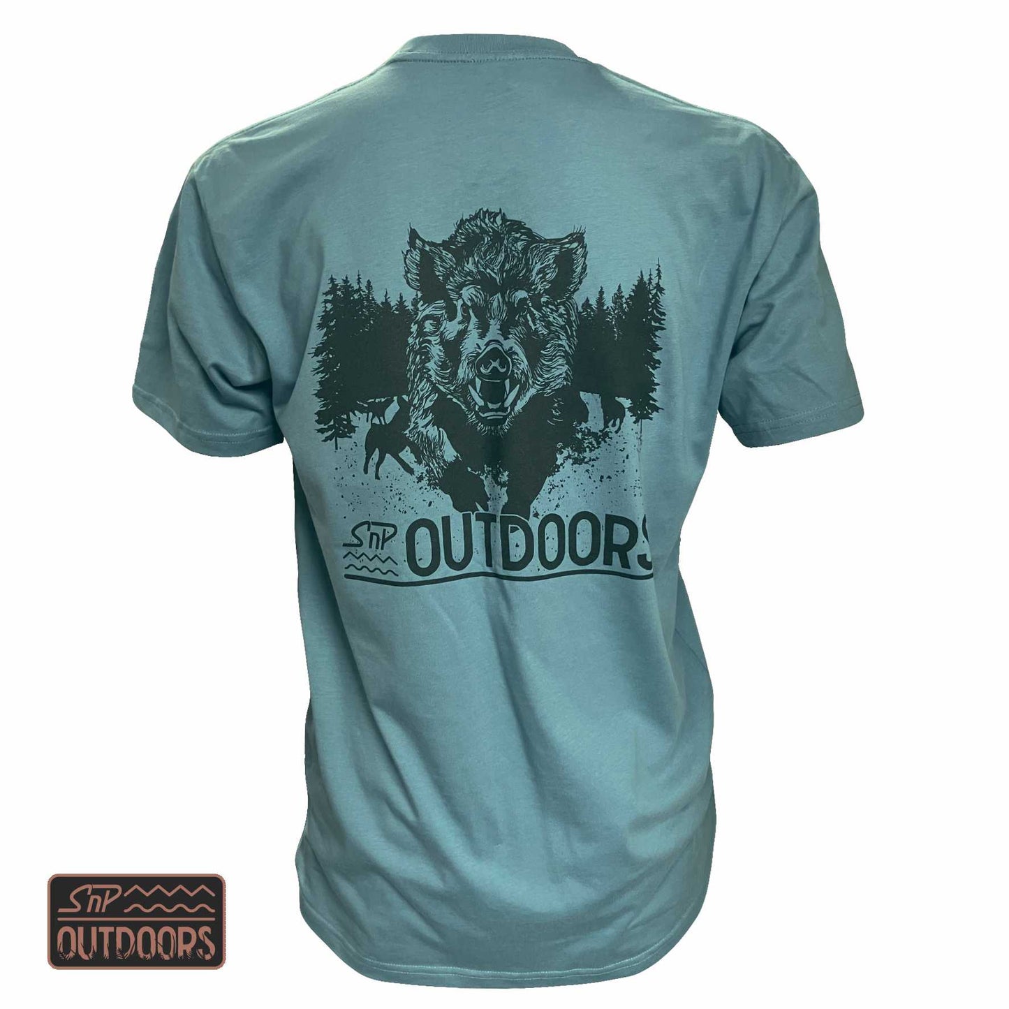 SnP Outdoors Adult Hunting tee - Slate with Black Boar