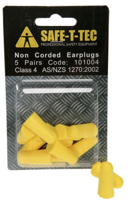 Uncorded Bullet Shaped Ear Plugs – 5 Pair Blister Pack