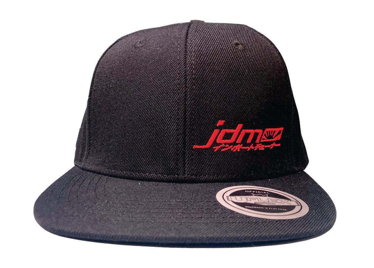 JDM UFlex Flat Peak Cap - BLACK