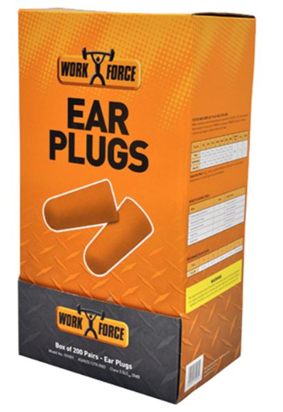 Orange Bullet Shaped Foam Ear Plugs – Box of 200 pairs
