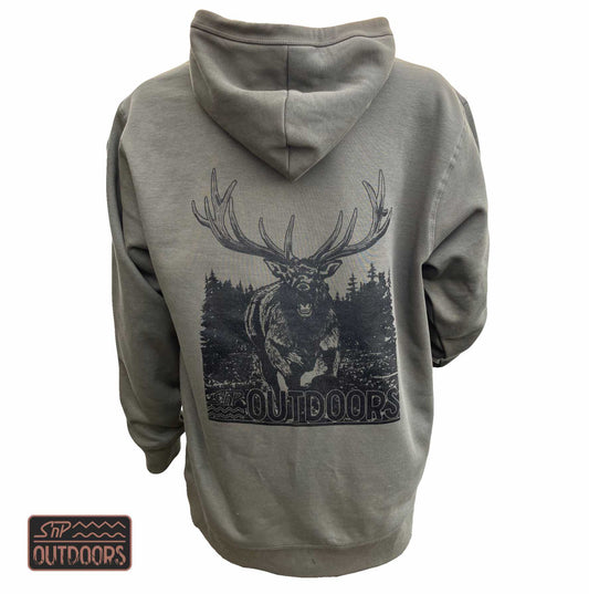 SnP Outdoors Hunting Hoodie - Smoke with Black Stag