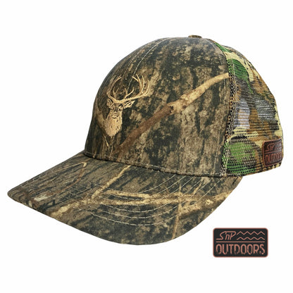 SnP Outdoors True Timber Camo Trucker Cap - Stag Embroidery