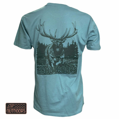 SnP Outdoors Adult Hunting tee - Slate with Black Stag