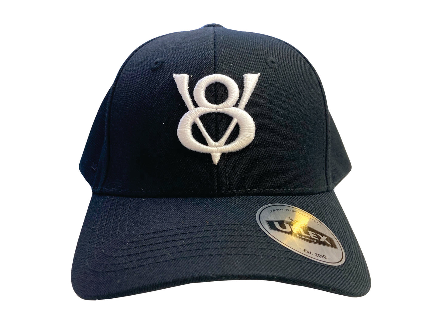 V8 - 3D Embroidered - UFlex Curve Peak Cap - BLACK